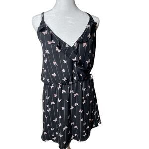 Torrid Woman's Plus Size Black with Pink Butterflies Spaghetti Strings Top Sz 4X